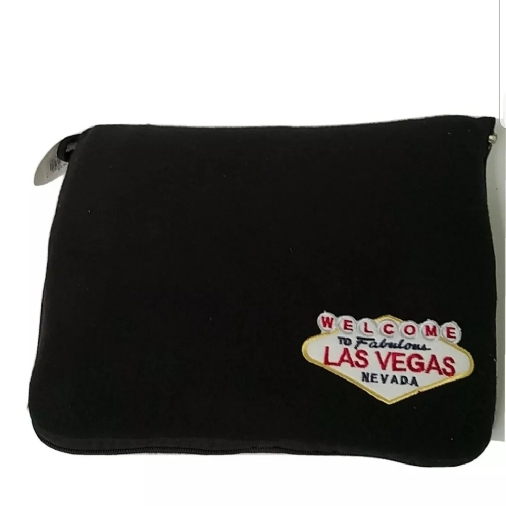 Las Vegas zip up blanket vintage black NOS Bin7